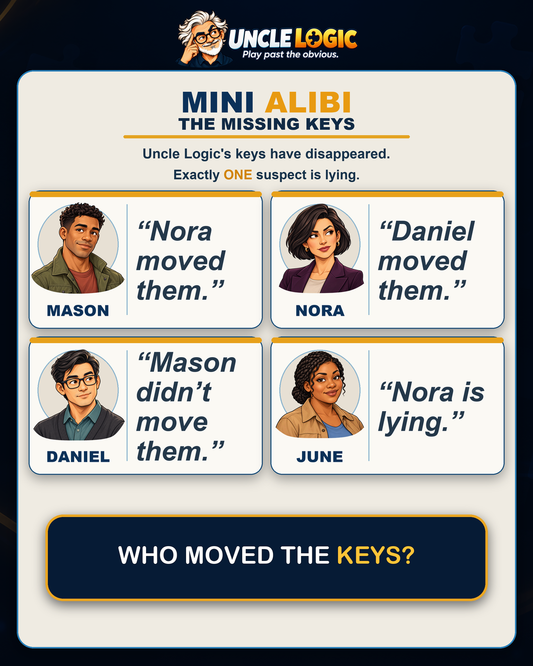 Approved The Missing Keys puzzle artwork for Tuesday, October 6, 2026
