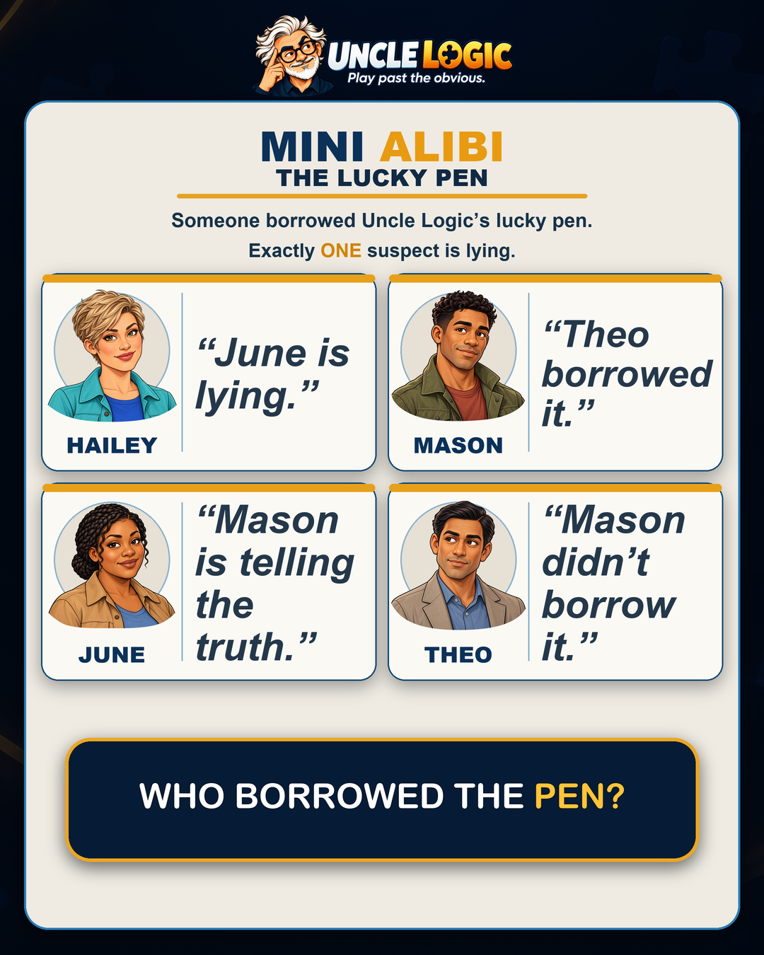 Approved The Lucky Pen puzzle artwork for Tuesday, October 13, 2026