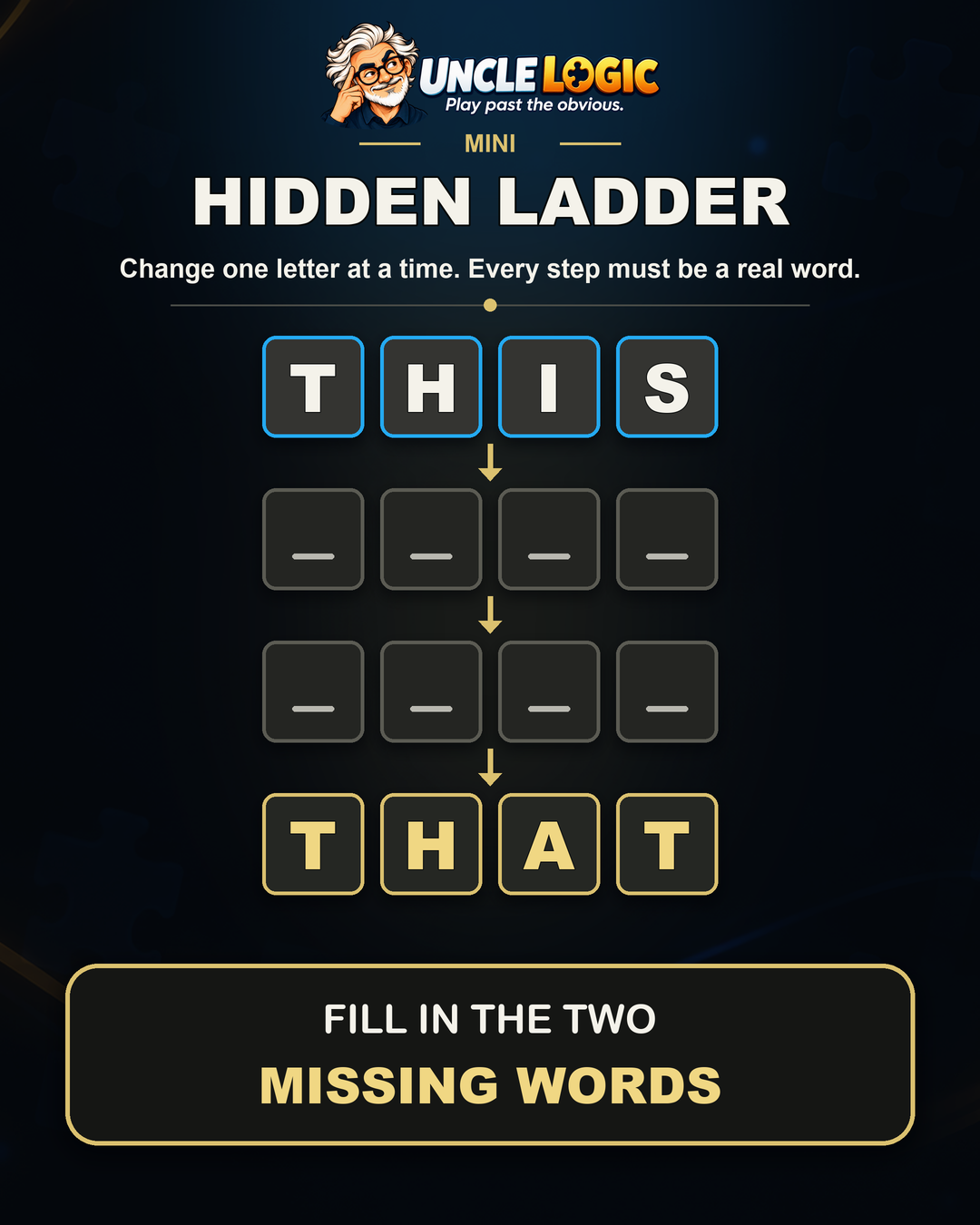 Approved Mini Hidden Ladder puzzle artwork for Thursday, October 15, 2026
