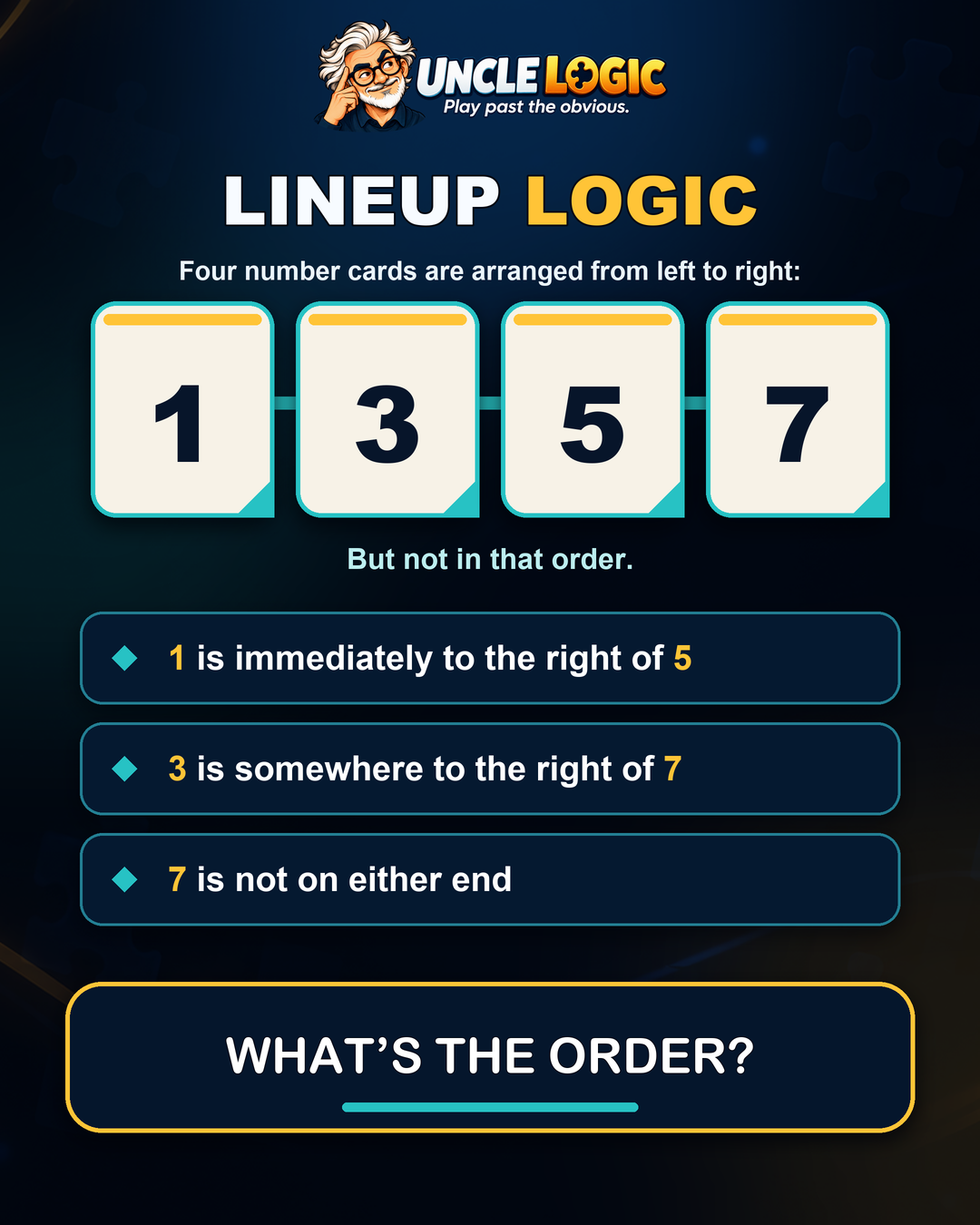 Approved Lineup Logic puzzle artwork for Friday, October 16, 2026