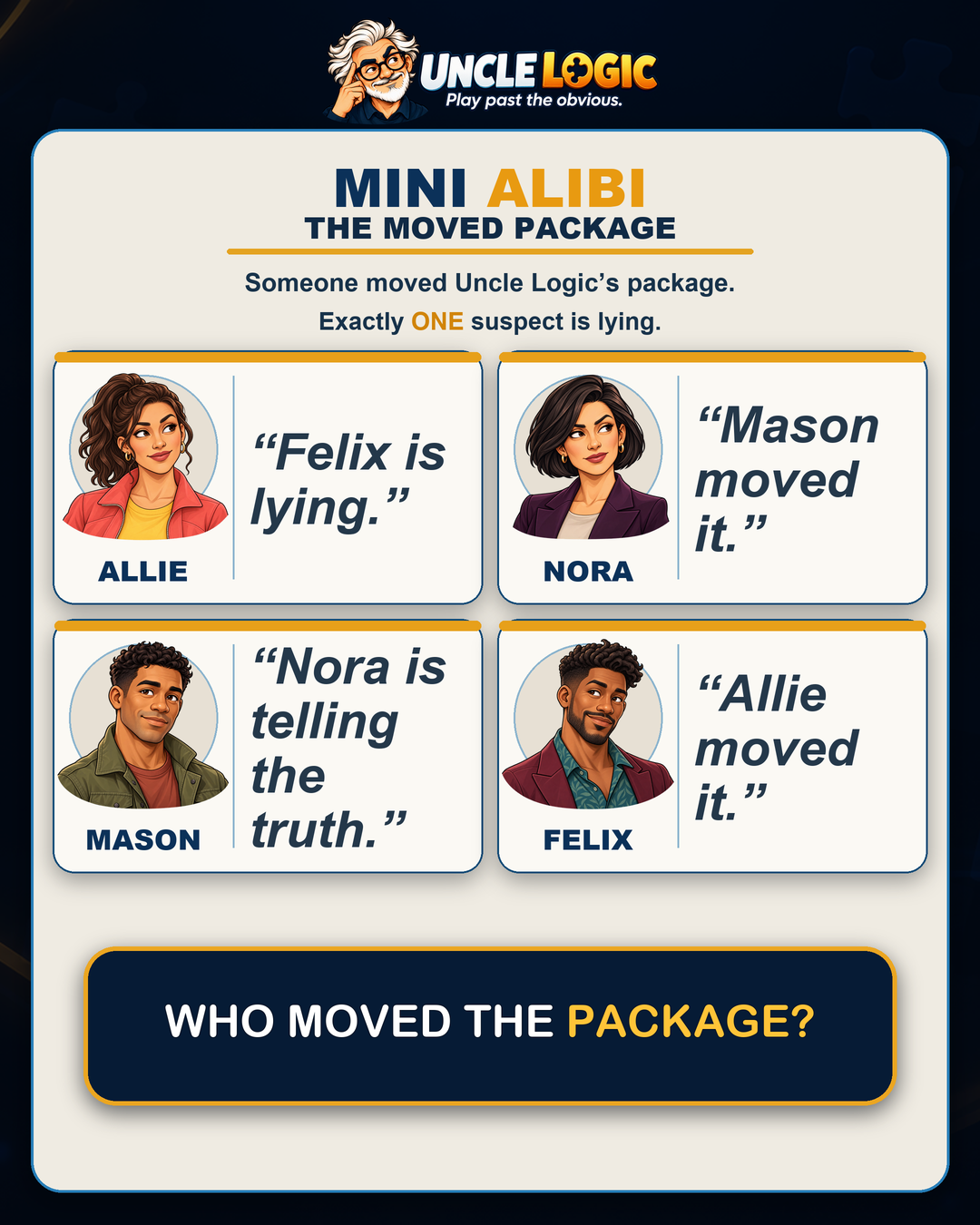 Approved The Moved Package puzzle artwork for Sunday, October 18, 2026
