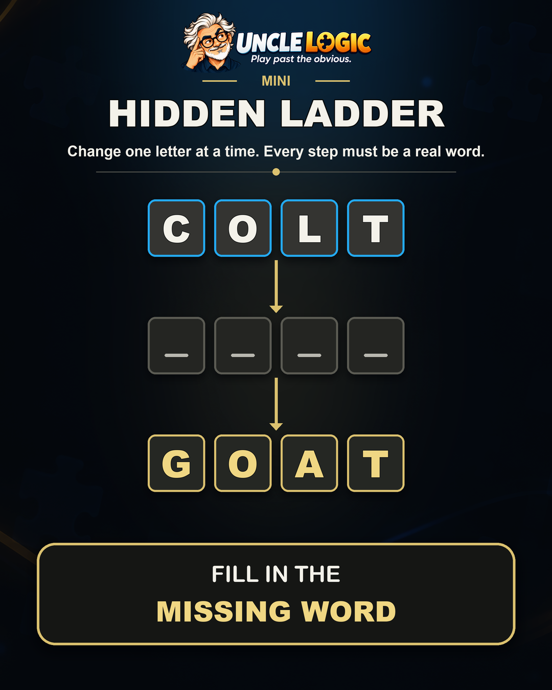 Approved Mini Hidden Ladder puzzle artwork for Thursday, October 22, 2026
